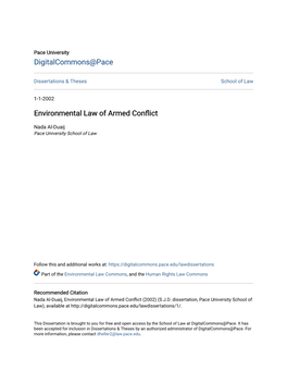 Environmental Law of Armed Conflict