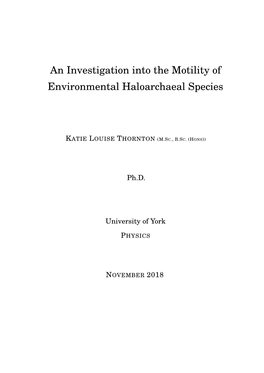 An Investigation Into the Motility of Environmental Haloarchaeal Species