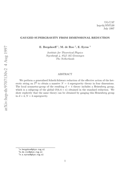 Arxiv:Hep-Th/9707130V2 4 Aug 1997