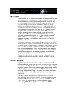Introduction Cryptlib Overview