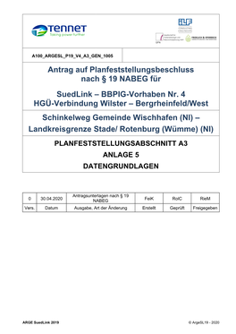 Anlage 5 Datengrundlagen