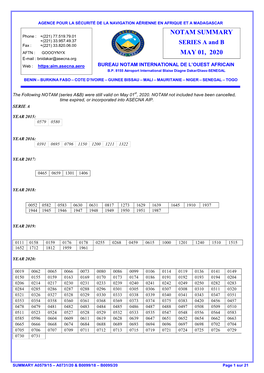 Notam Summary May 01, 2020