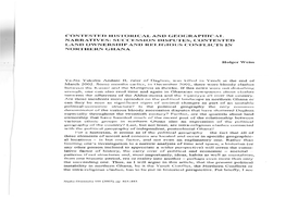 Contested Historical and Geográ.Phical Land Ownershipand Reltgious Conflicts in Northern Ghana