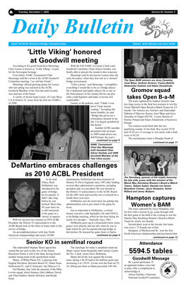 5594.5 Tables 'Little Viking' Honored at Goodwill Meeting Demartino