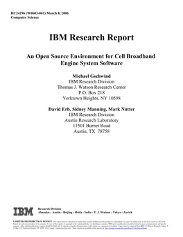An Open Source Environment for Cell Broadband Engine System Software
