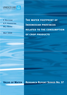 The Water Footprint of Indonesian Provinces