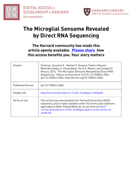 The Microglial Sensome Revealed by Direct RNA Sequencing