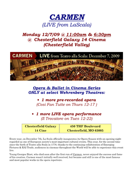 CARMEN (LIVE from Lascala)