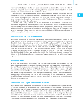 Intervention of the Civil Justice Council Advocates' Fees Conditional Fees – Rights of Defendant/Claimant