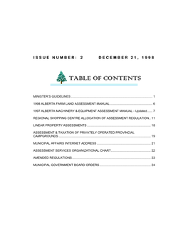 Table of Contents