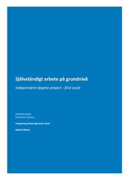 Självständigt Arbete På Grundnivå Independent Degree Project ‐ First Cycle