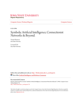 Symbolic Artificial Intelligence, Connectionist Networks & Beyond