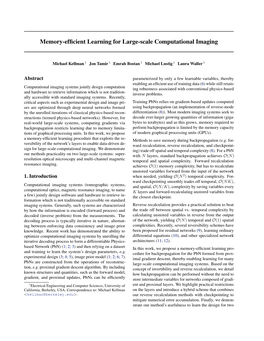 Memory-Efficient Learning for Large-Scale Computational Imaging