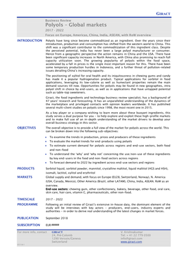 Polyols-Global Markets Business Review 2017-2022