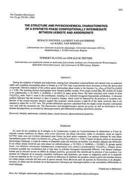 The Structure and Physicochemical