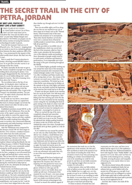 THE SECRET TRAIL in the CITY of PETRA, JORDAN by BRET LOVE; PHOTOS by Then Clamber Up, Through and Over It to Find BRET LOVE & MARY GABBETT Your Way