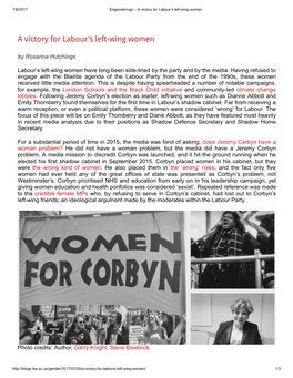 A Victory for Labour's Left-Wing Women