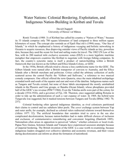 Water Nations: Colonial Bordering, Exploitation, and Indigenous Nation-Building in Kiribati and Tuvalu