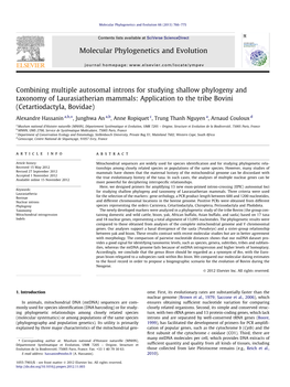 Combining Multiple Autosomal Introns for Studying Shallow Phylogeny And