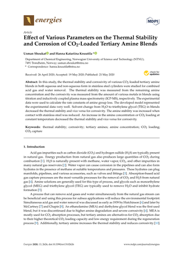 Effect of Various Parameters on the Thermal Stability and Corrosion Of