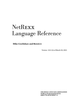Netrexx Language Reference