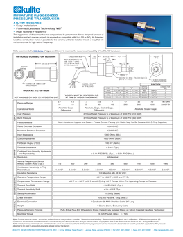 Miniature Ruggedized Pressure Transducer