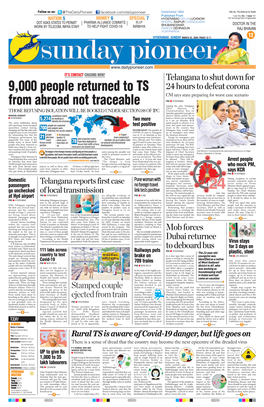 9,000 People Returned to TS from Abroad Not Traceable