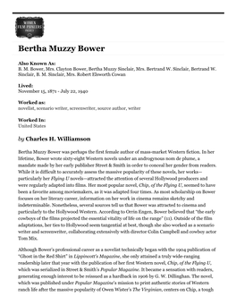 Bertha Muzzy Bower