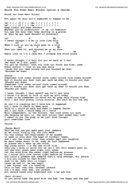 Knock You Down-Keri Hilson Lyrics & Chords