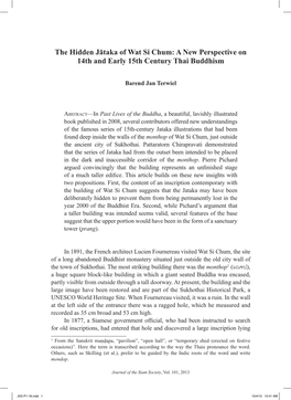 The Hidden Jātaka of Wat Si Chum: a New Perspective on 14Th and Early 15Th Century Thai Buddhism