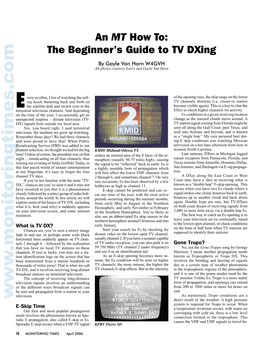 An MT How To: the Beginner's Guide to TV Dxing