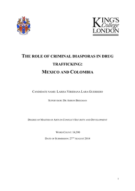 The Role of Criminal Diasporas in Drug Trafficking: Mexico and Colombia