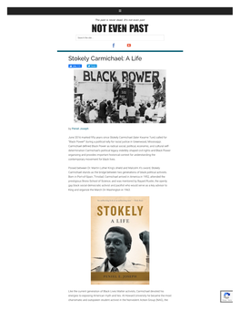 Stokely Carmichael a Life