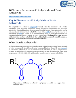 Difference Between Acid Anhydride and Basic Anhydride Key Difference