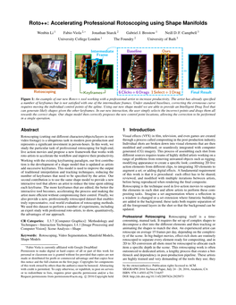 Roto++: Accelerating Professional Rotoscoping Using Shape Manifolds*