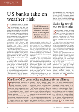 US Banks Take on Weather Risk