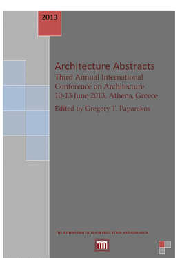 2013, Athens, Greece: Abstract Book 2013