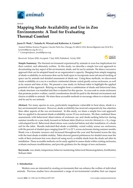 Mapping Shade Availability and Use in Zoo Environments: a Tool for Evaluating Thermal Comfort