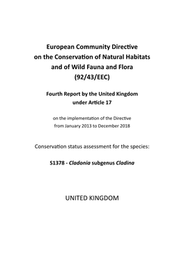 UK Conservation Status Assessment for S1378