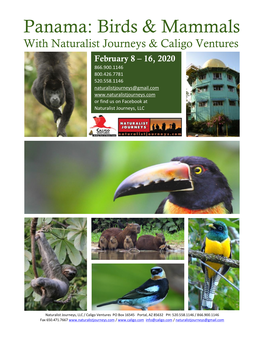 Panama: Birds & Mammals