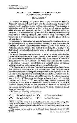 Nelson's Internal Set Theory