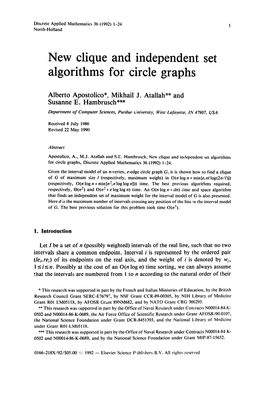 New Clique and Independent Set Algorithms for Circle Graphs