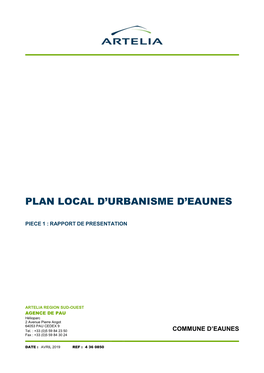 Plan Local D'urbanisme D'eaunes