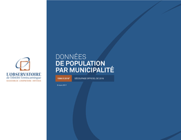 Données De Population Par Municipalité