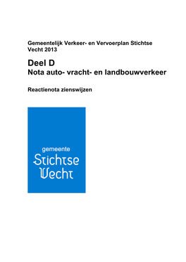 Deel D Nota Auto- Vracht- En Landbouwverkeer