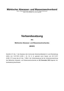 Verbandssatzung