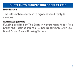 Shetland's Signposting Booklet 2010