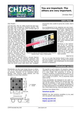 Chips Newsletter ©ESPROS Photonics Corp