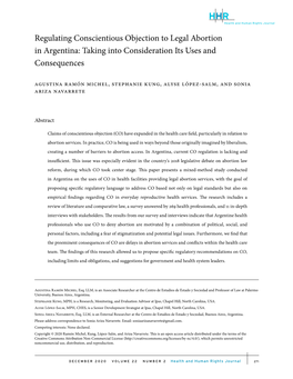 Regulating Conscientious Objection to Legal Abortion in Argentina