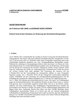 Gesetzentwurf DIE LINKE Und BÜNDNIS 90/DIE GRÜNEN